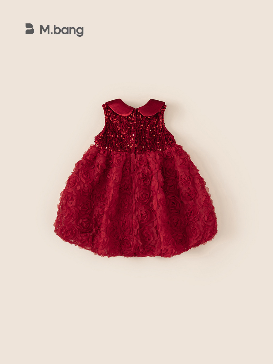 Yoobao ropa infantil de niñas esquinilla arco vestido de princesa vestido vestido de invierno mujer Bao dulce chaleco de malla vestido