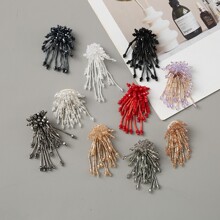 新款手工钉珠水晶串珠立体花蕊耳环配件纯色耳坠服饰饰品配饰