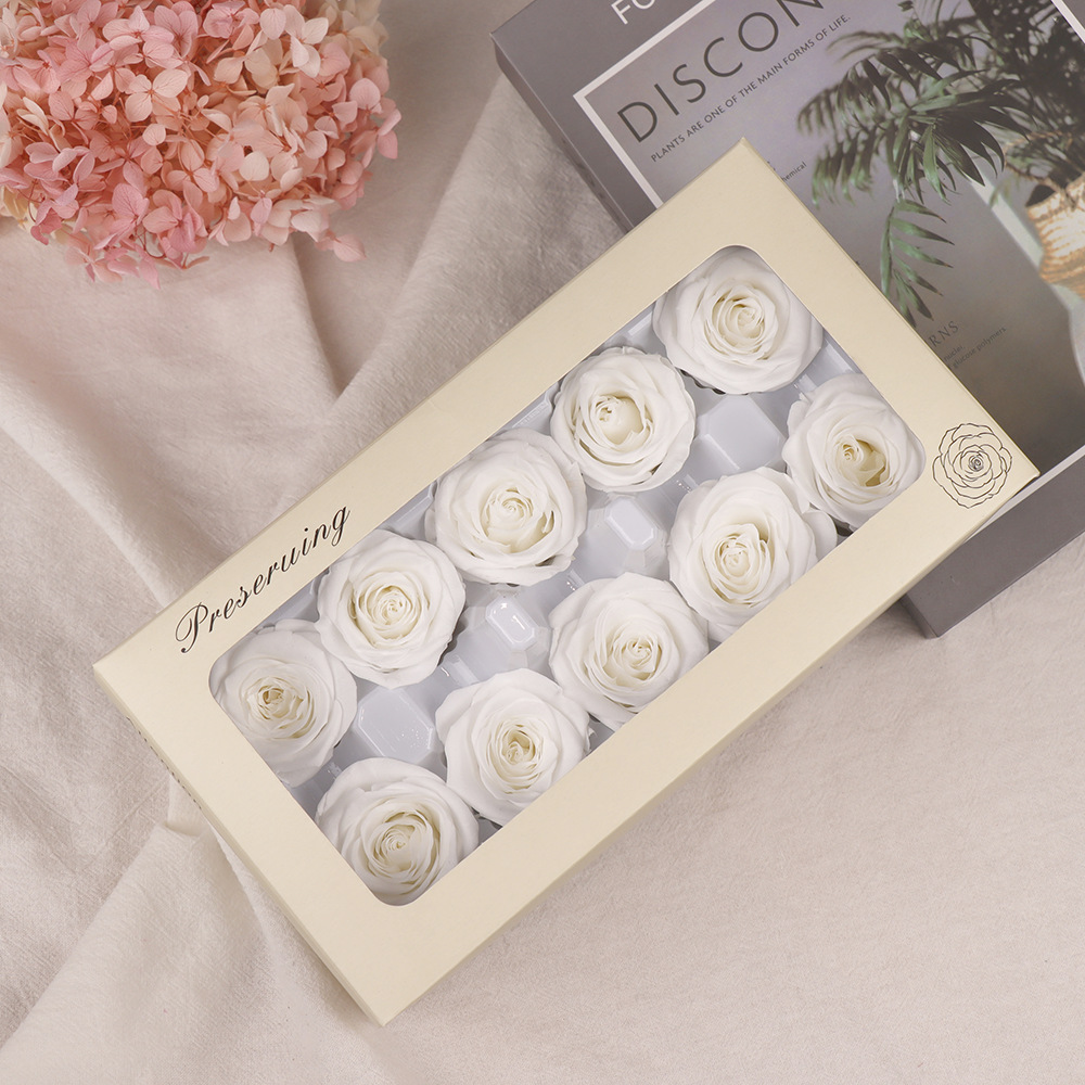 Clase B flor eterna flor rosa ramo de 3-4cm flor real de bricolaje fábrica de Yunnan al por mayor flor de San Valentín flor seca 520