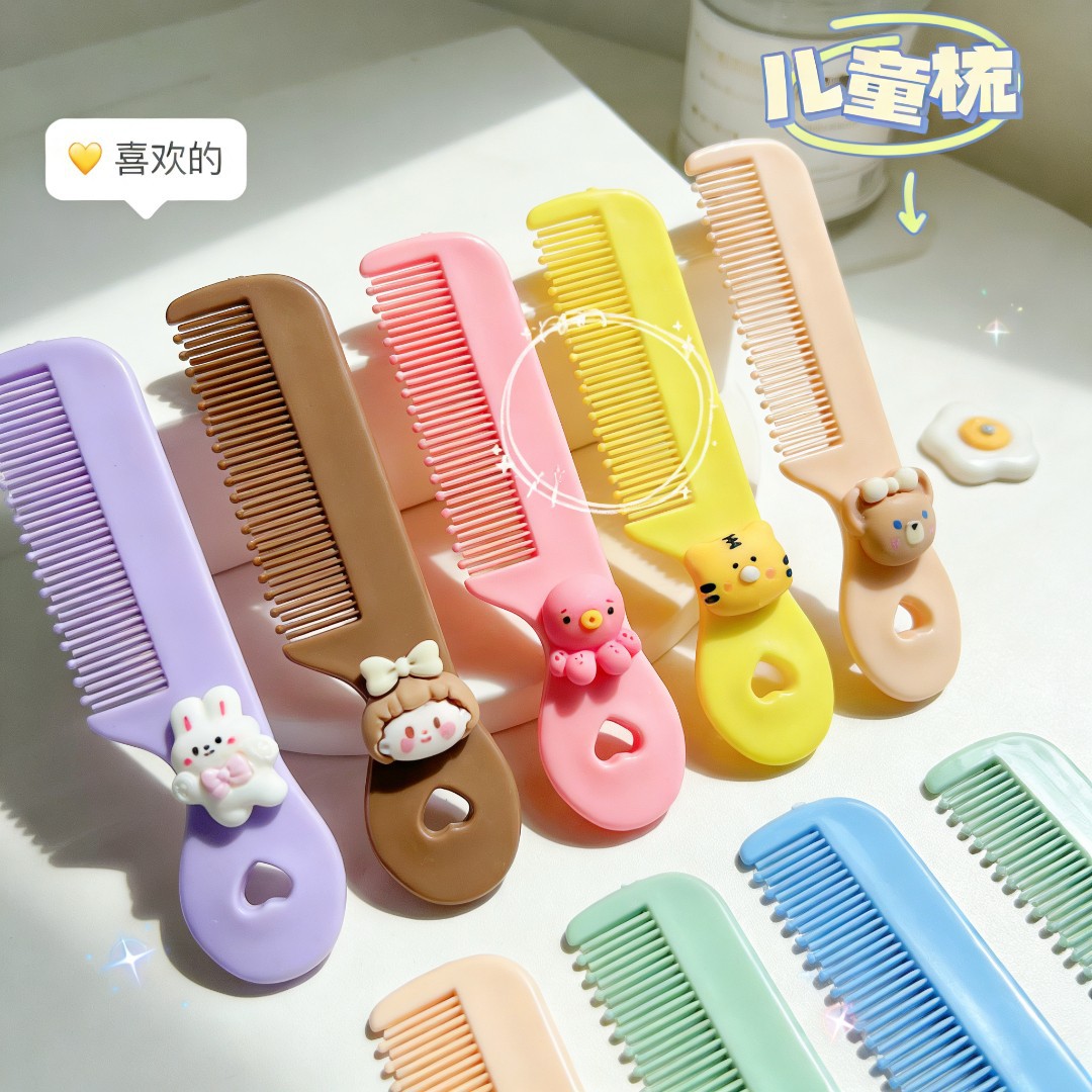 만화 캔디 컬러 어린이 미니 빗, 휴대용 앞머리, 부러진 머리 빗, 귀여운 소녀 특수 머리 빗