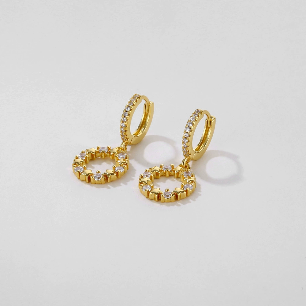 Zirconium, design ring, earrings, European style, micro incrustation, diamond encrusted, internet celebrity