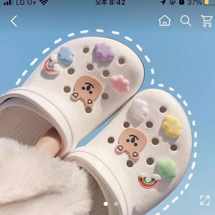 2022 imitation resin clouds rainbow bear cartoon shoes flower cream glue Diy hair accessories hair clip accessories material bag