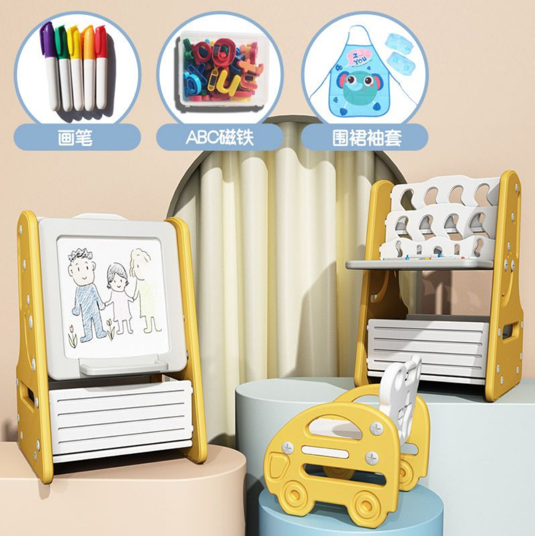 Tablero de dibujo para niños Tablero de escritura magnético para bebés Soporte para bebés Estante de almacenamiento multifuncional para el hogar Juguetes de graffiti