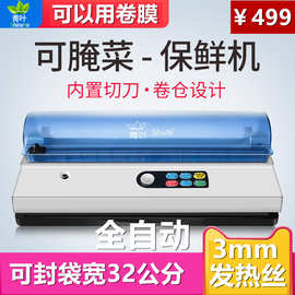 青叶牌320D家用全自动纹路袋真空封口机米砖袋茶叶袋包装干湿两用