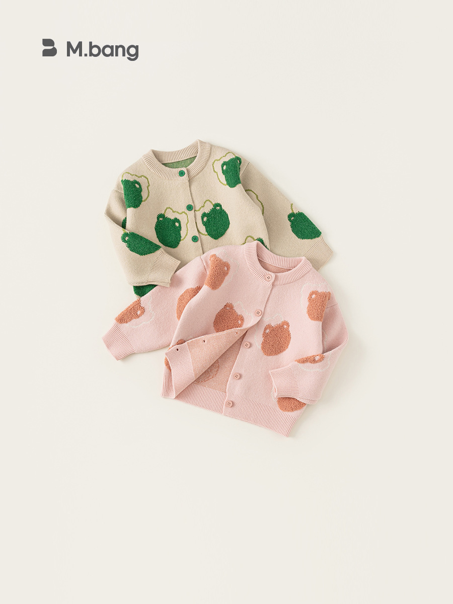 Yubao ropa infantil para bebés nuevos suéteres suaves glutinosos primavera y otoño niños cardigans de punto ropa infantil chaqueta de niña