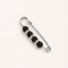 5.5CM silver needle black beads