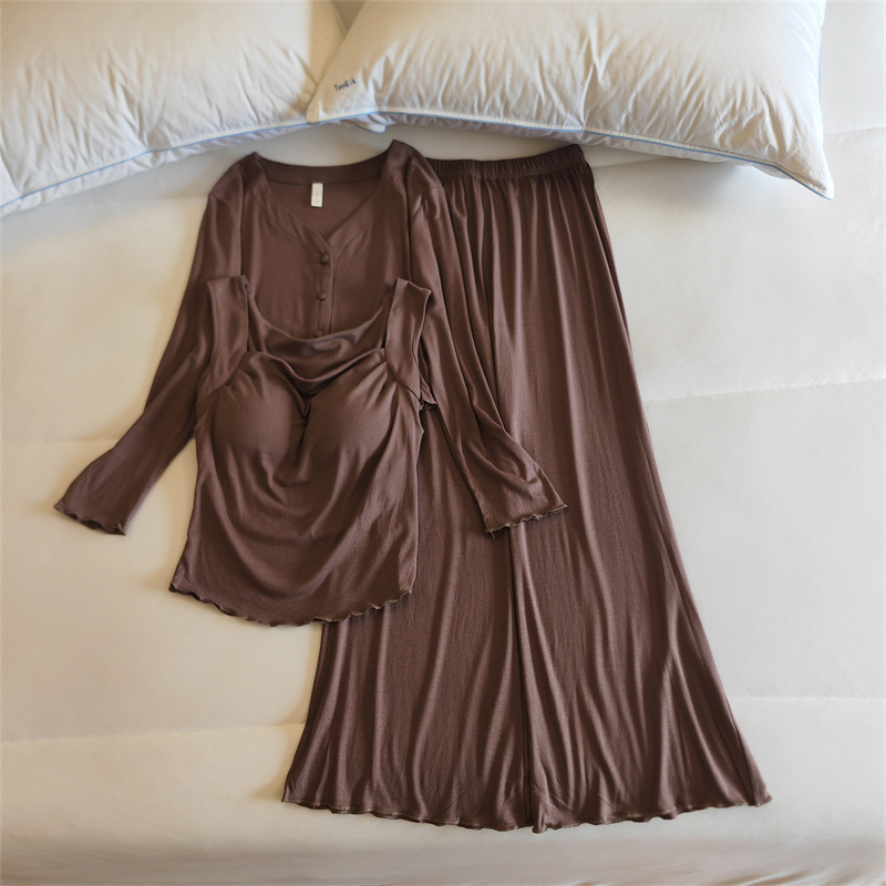 8320.4#브라운 조끼 + 바지 + 재킷 [고정 가슴 패드]