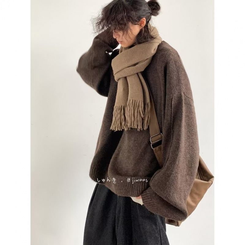 Japanese retro demi-season keep warm sweater for men and women