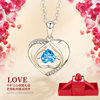 Agile pendant for St. Valentine's Day heart shaped, zirconium, fashionable necklace for friend, gift for girl