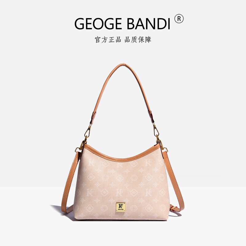 Cross-Border Light Luxury Retro Monogram Crossbody Bag for Women 2026 New Versatile Commuter Shoulder Bag High-End Bucket Bag