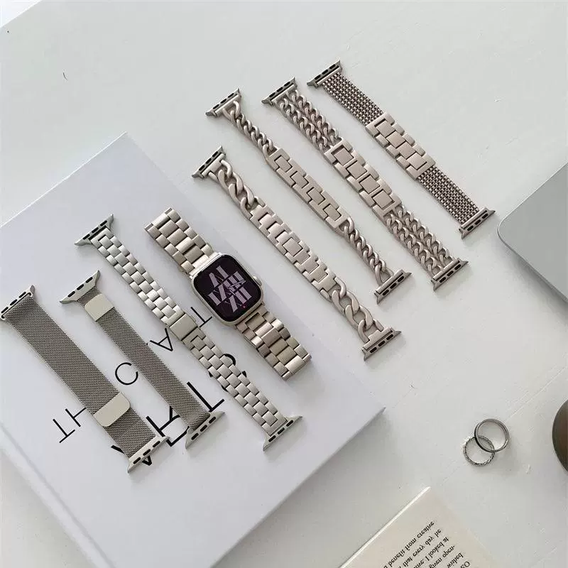 Светло-стальной цвет подходит для Apple Apple SE лента iwatch8 поколения 764321 металл нержавеющая сталь ремешок 45 мм