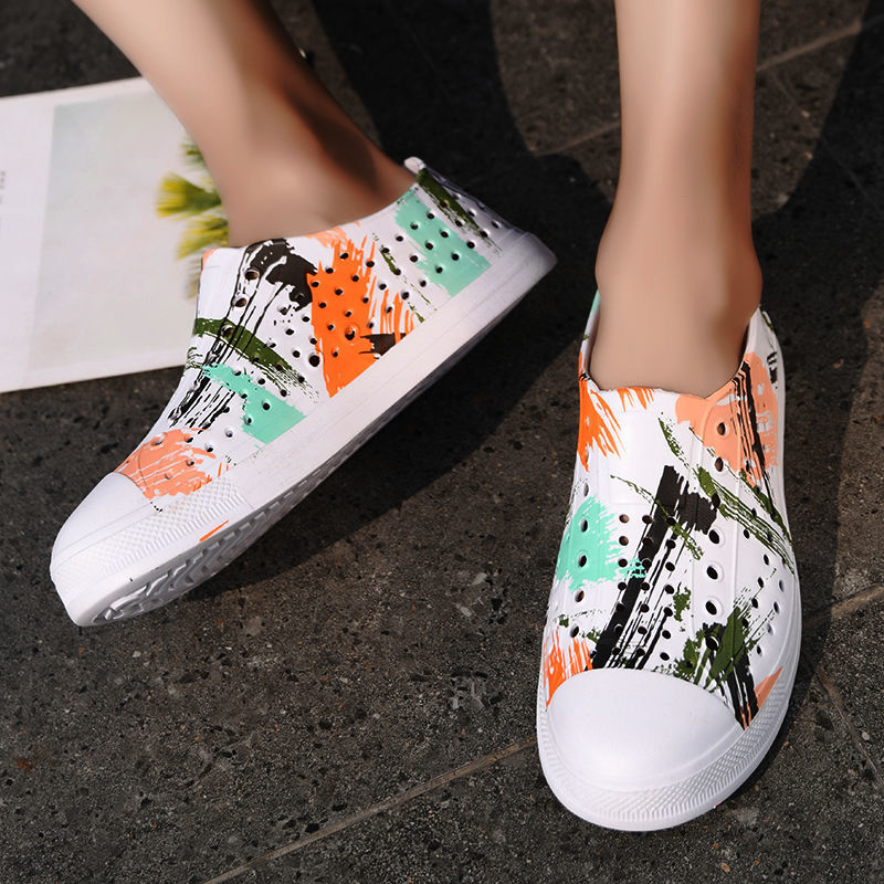 夏季新款男女包頭洞洞鞋涼鞋鏤空拖鞋韓版透氣沙灘鞋子軟底雨鞋