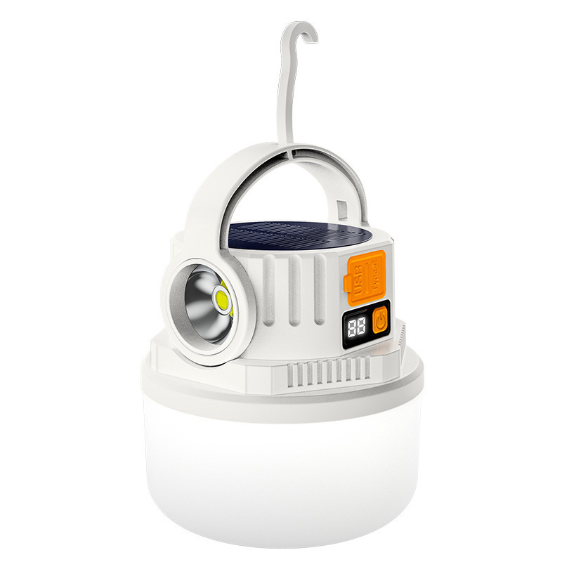デュアル光源キャンプランプ緊急屋外 LED ソーラーキャンプランプデジタル電気ディスプレイ充電式キャンプストールランプ|undefined