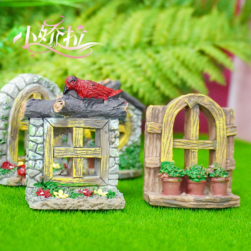 Pecera Decoración de paisajismo Simulación Pastoral Ventanas Pequeñas Accesorios para marcos de fotos Ventanas de resina y ventanas de arena Ventanas de flores pastorales