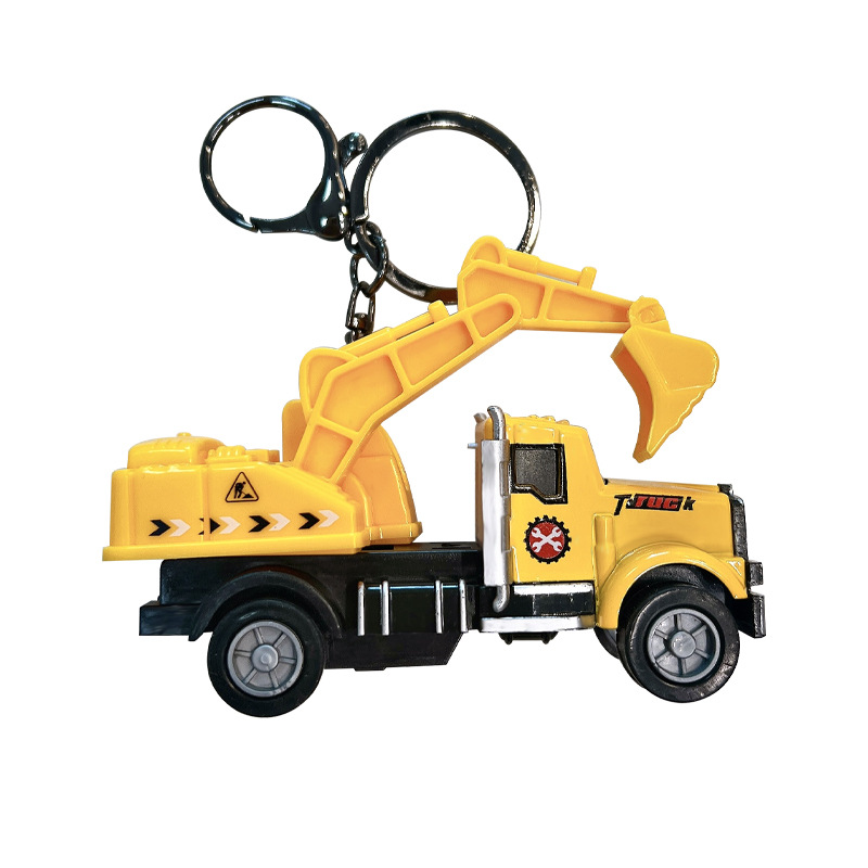 Caricatura de dibujos animados retroceso ingeniería coche excavadora llavero juguetes divertidos lindos colgentes garra máquina pequeña idea de suministro de regalos image 5