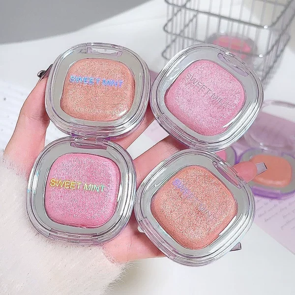 Sweetmint Explosive Highlighter Powder, Clear and Delicate, Silky and Natural, Three-Dimensional Highlighter, Brightening Highlighter and Blush in One