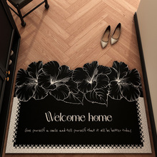 入户门地垫家用防滑玄关门垫中古风耐脏易打理丝圈地垫家用除尘垫