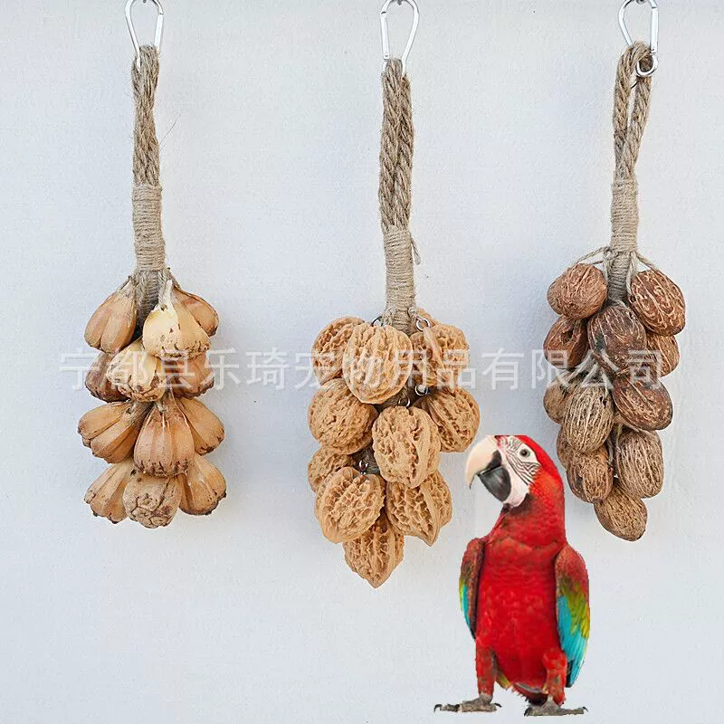 Крупные и средние игрушки попугая с натуральными фруктами, кусая большие ниточки, Кинг-Конг, грецкий орех, джекфрут, манго моляры, оптовая продажа