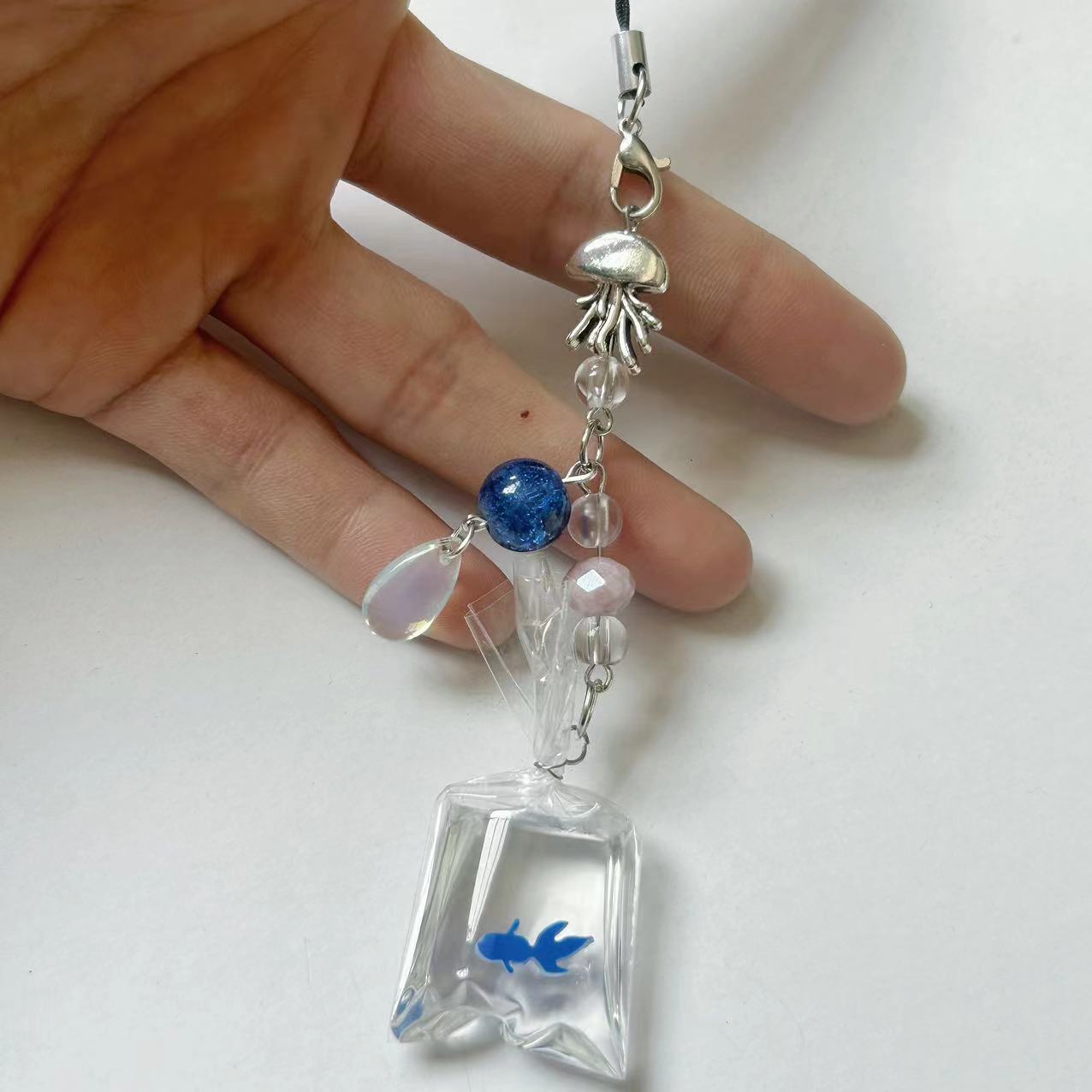 Sweet Style 1 Piece Book Bag Fish Mobile Phone Chain Plastic Sweet Mobile Phone Chain