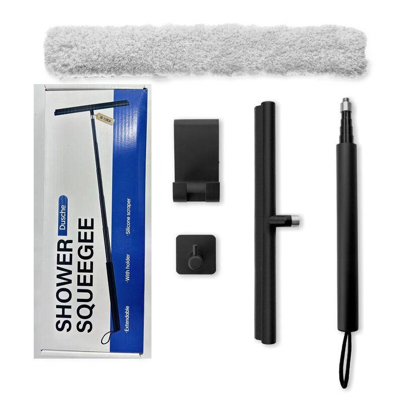 Exquisite long handle retractable glass wiper removable household glass scraper single-sided cleaning bathroom window mirror floor