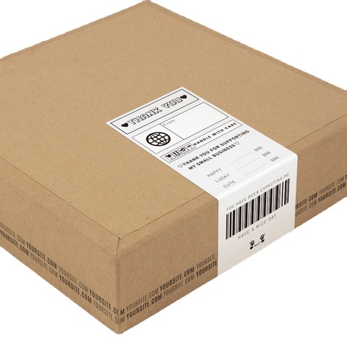 50 Sticker Sheets/Box Korean Version Bar Code Rectangular Sticker Gift Box Sealed Self-Adhesive Copper Paper Label Packaging Use