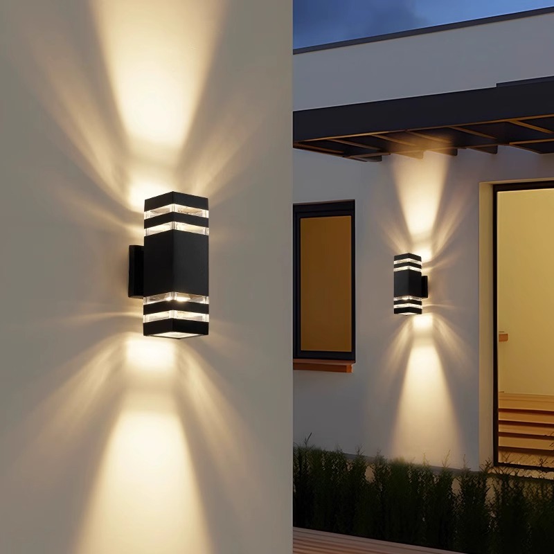 Lámpara de pared al aire libre, impermeable, bañador de pared al aire libre, puerta de hotel de villa, pared exterior, lámpara de patio, foco de balcón de terraza simple