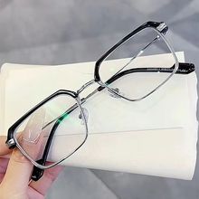 小红薯网红同款半框近视眼镜男纯欲风防蓝光光学金丝多边眼镜架女