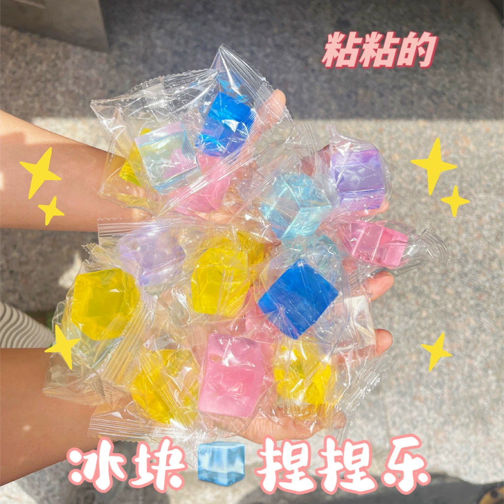 Игрушка Кубик льда Squishy — реалистичная прозрачная слизь для снятия стресса, assorted цветов и размеров