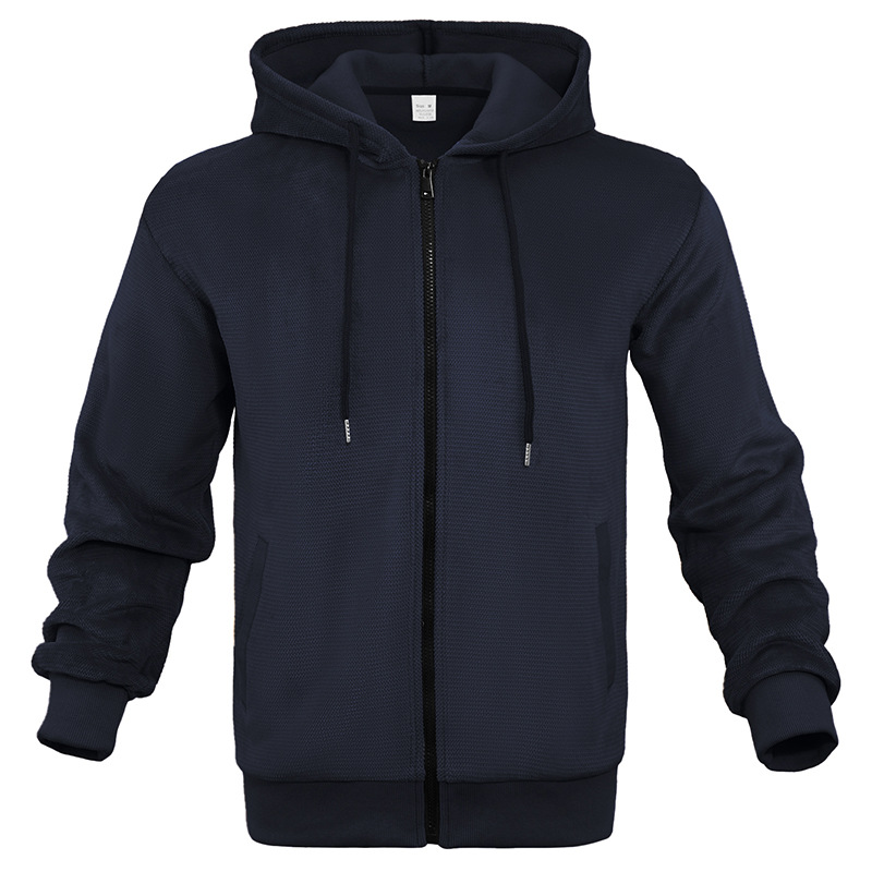 Veste cardigan pour homme, beau et polyvalent, pour les personnes d'âge moyen et les jeunes, ample, fermeture éclair, capuche, style décontracté, sweat-shirt_voghion.com