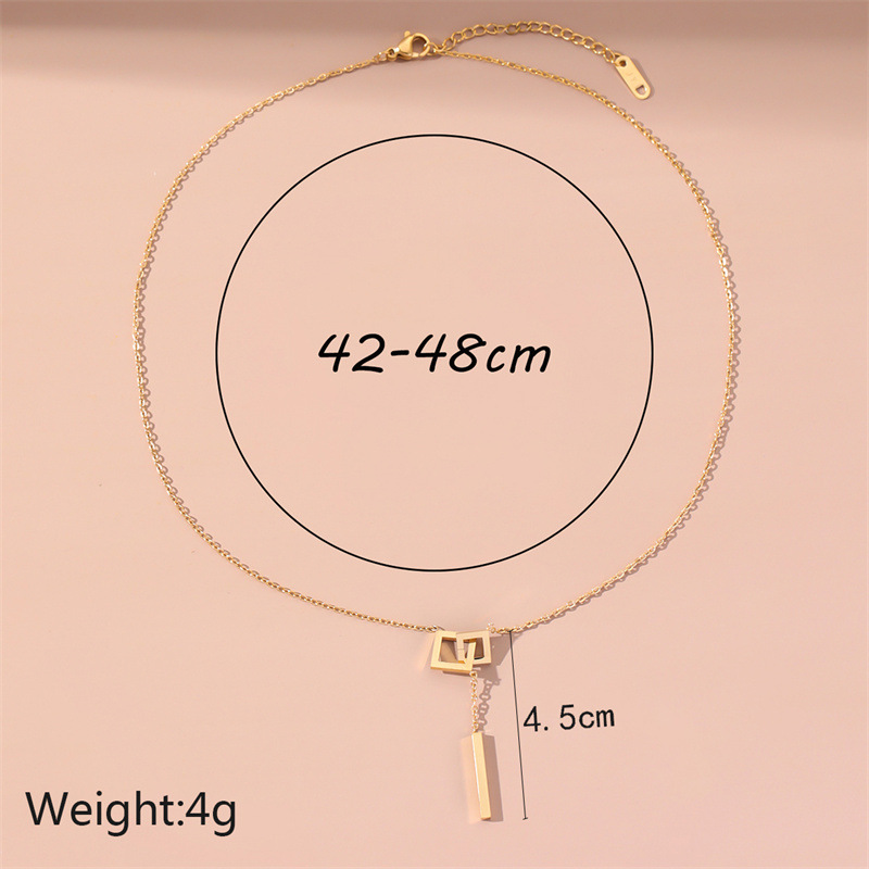 Mode Herzform Titan Stahl Eingelegtes Gold Halskette Mit Anhänger display picture 16