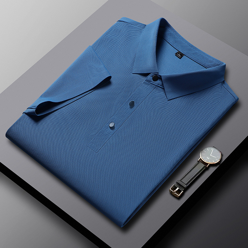 Hielo de manga corta Polo hombre nuevo grupo ropa de trabajo camiseta de manga corta Hielo de negocios sin marcas polo transpirable