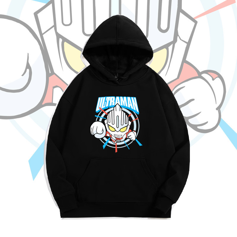 Blue Boxing Ultraman hooded pullover sweater men's and women's autumn youth fashion brand loose off-shoulder long sleeve top Blue Boxing Ultraman hooded pullover sweater men's and women's autumn youth fashion brand loose off-shoulder long sleeve top