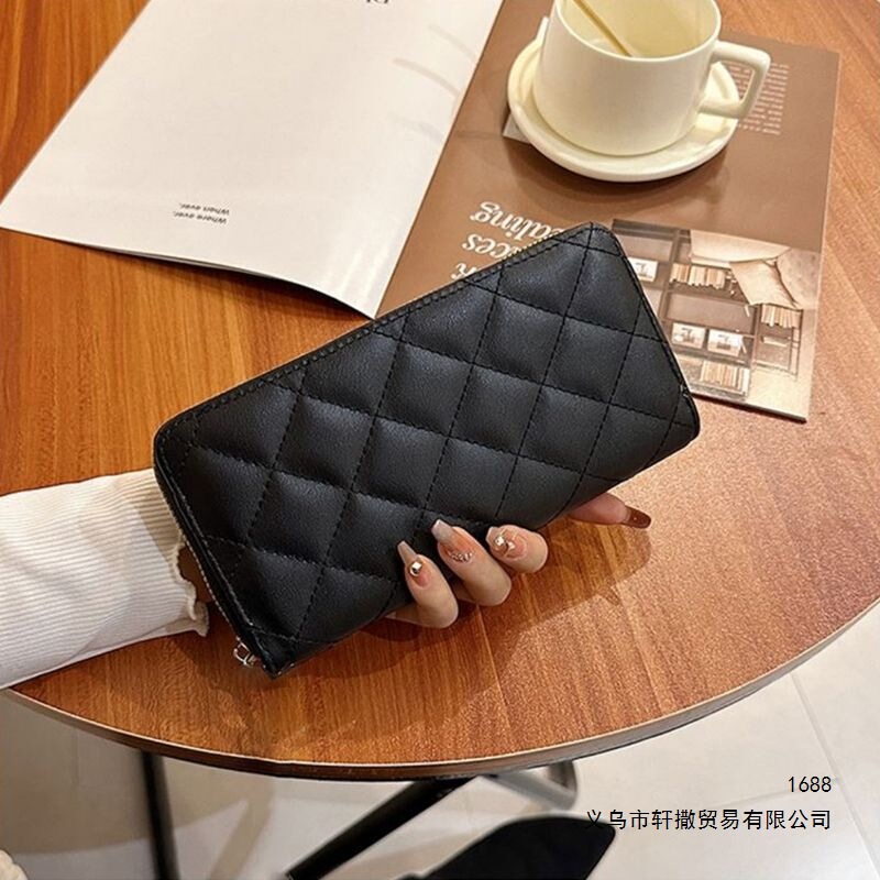 Trendy large-capacity women's clutch wallet, long leather wallet, hand-held bag, zippered phone pouch, coin purse, fashionable suede