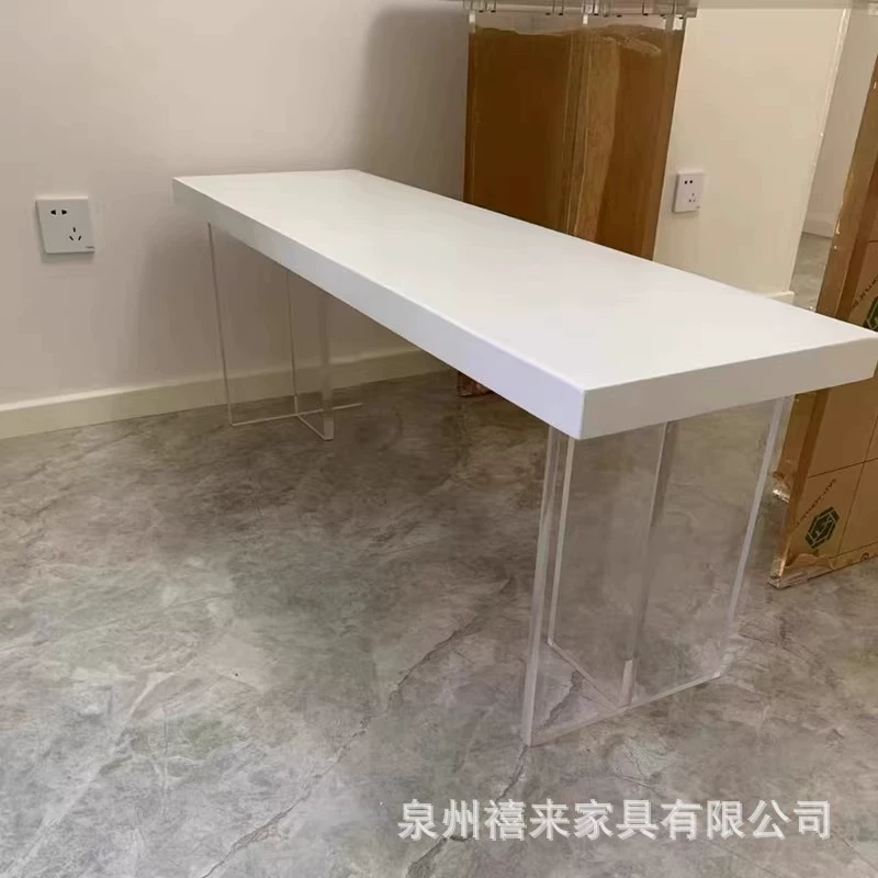 Минималистский акриловый обеденный стол скамейка из цельного дерева Небольшой столовый стул