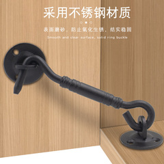 Stainless steel black wind hook thickened window hook accessories door and window hook tie hook hook wind hook hardware wholesale