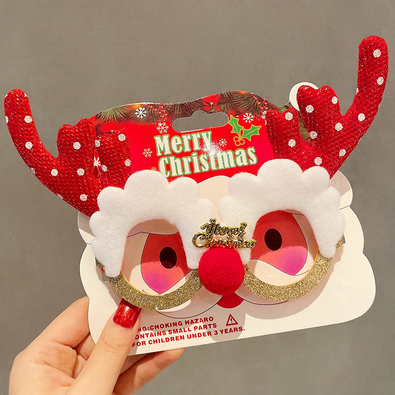 Decoraciones de marcos de gafas de Navidad para niños lindos y extraños regalos 2026 nuevos tocadillos de Santa Claus otoño invierno mujeres image 12