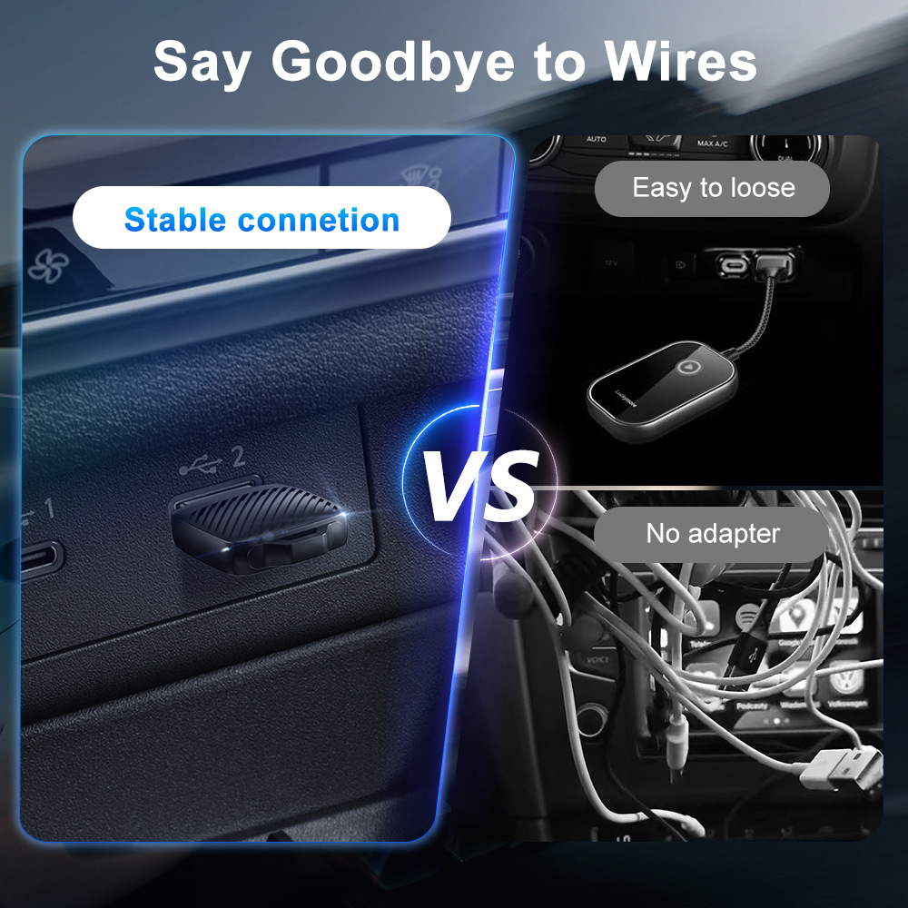 2025 Wireless Carplay Car-Mounted Intelligent Navigation Dual-Port Adapter Box for Screen Mirroring in Vehicles