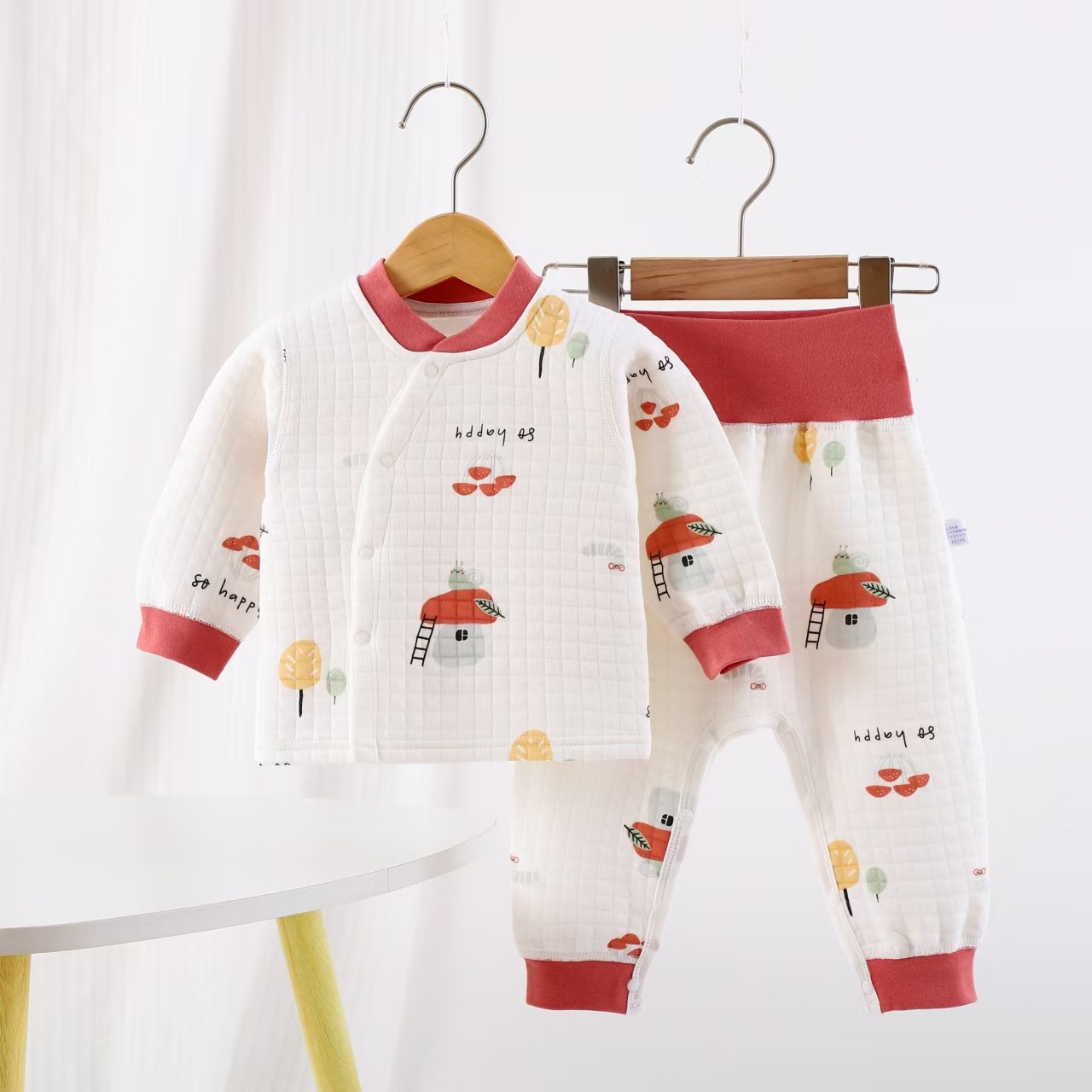 Baby calentamiento traje de algodón intercalado invierno sin hueso separación sin quitar ropa de bebé otoño invierno dos piezas de invierno clase A