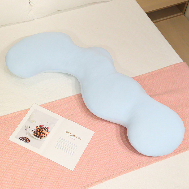 Verano frío ondulado almohada de barra larga para niñas y niños cama lateral almohada de pierna muñeca grande desmontable y lavable