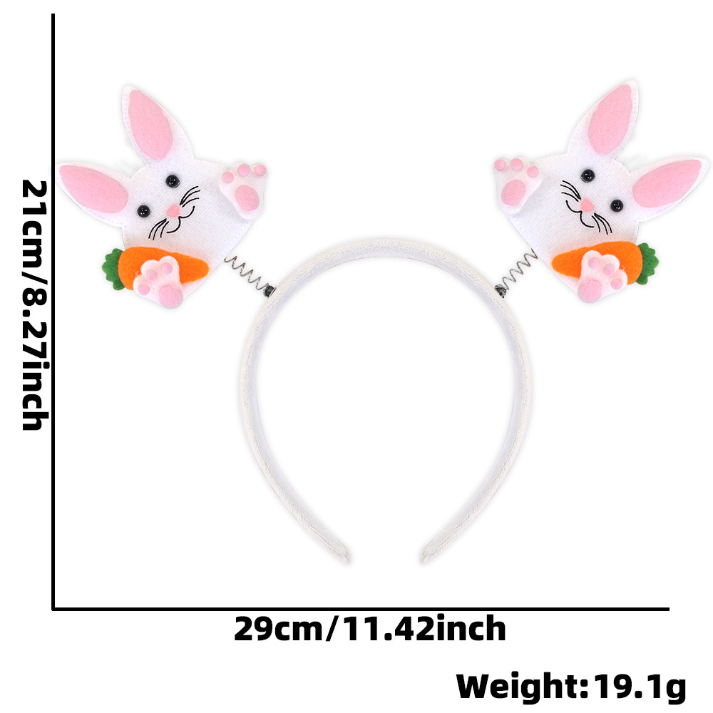 Amazon nueva decoración de pascua cabello cascada conejo pollo huevo tocado de dibujos animados para niños animales bandas de cabeza