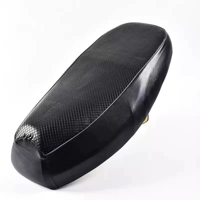 Electric Vehicle Seat Cover, Motorcycle Battery Car Seat Cover, Pedal Seat Cover, Universal Heat-Insulating Leather, Sun-Proof and Waterproof for All Seasons (Electric car cushion) - new-upgrade-waterproof-and-sunscreen-black-square-small-size
