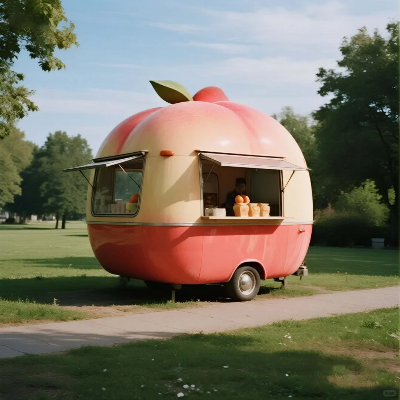 Fruita creativa multifuncional quiosco móvil escénico paisaje tarjeta de perforación de calle comercial carro de comedor plegable portátil