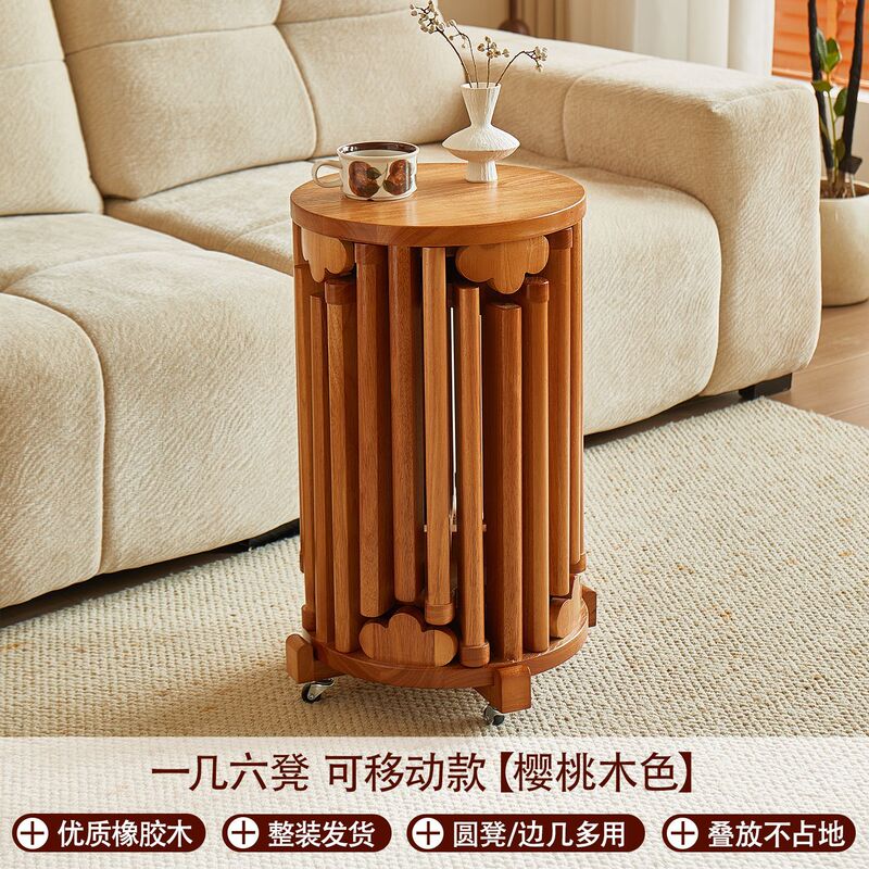 無垢材の積み重ね可能な丸いスツール、モダンな家庭用コーヒーテーブル、小さなスツール、ダイニングテーブルスツール、新しい中国風のスタッキングチェア、予備椅子|undefined