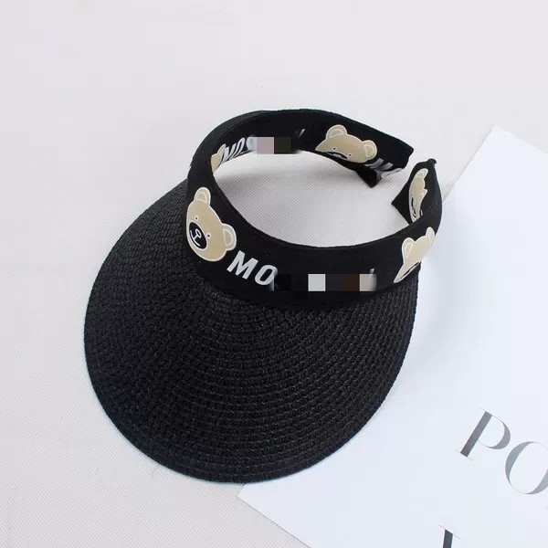 【Bear Straw Hat Empty Dome】 Black