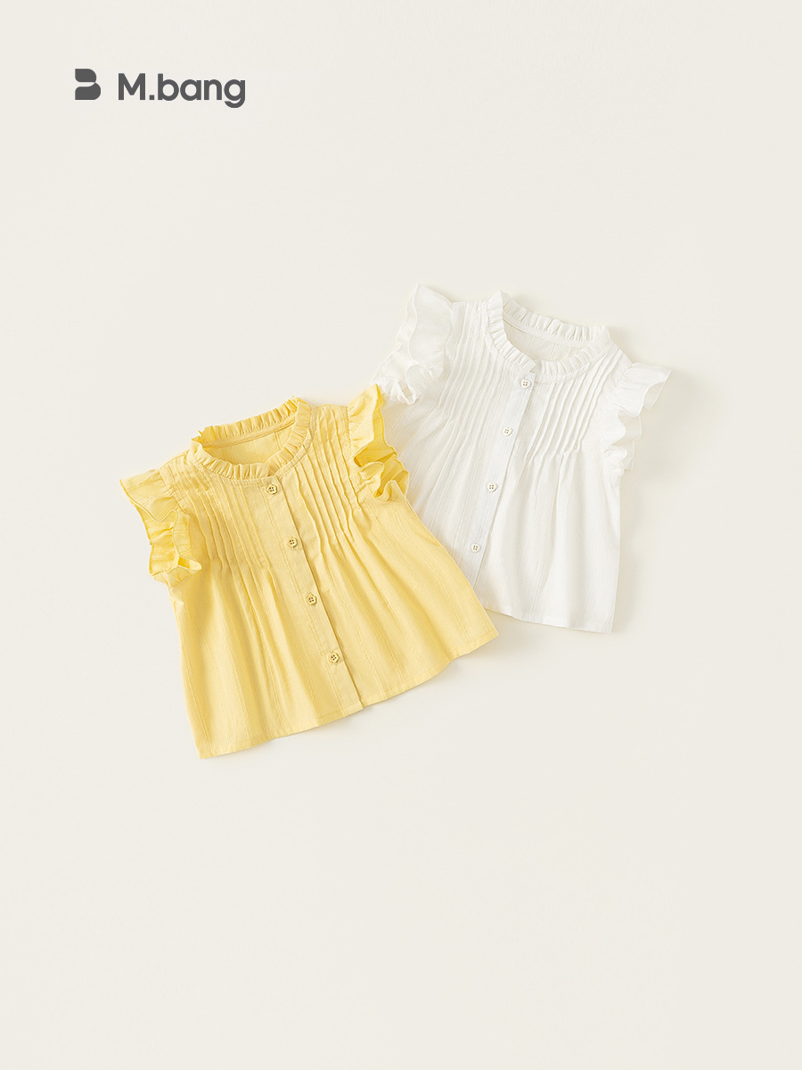 Youbao ropa para niños camisa para niñas verano niña plisada camisa de punto camisa de manga de encaje coreano niños pequeños y medianos