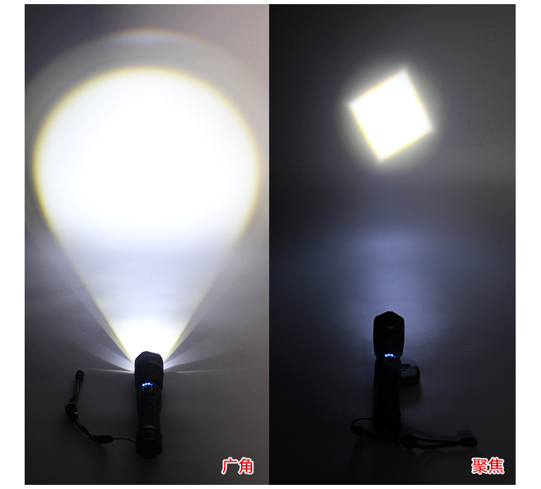 Xiaoqiying Zoom Ultra-Bright Led Flashlight Strong Light Rechargeable Outdoor Long-Range Multi-Functional Explosion-Proof Self-Defense Patrol