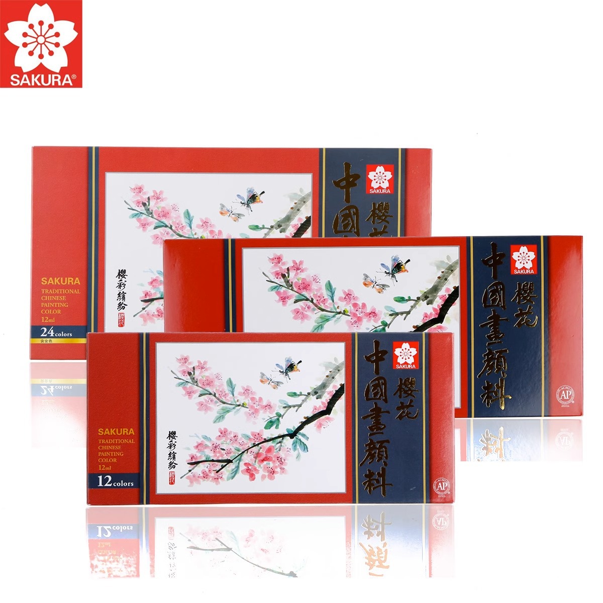 Japonés Sakura flor de cerezo pintura china pintura 24 colores traje 12ml pintura china pintura 18 colores pintura meticulosa pintura