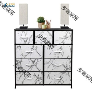 Household bedroom locker pattern organizing rack foreign trade chest of drawers iron rack fabric multi-layer combined storage