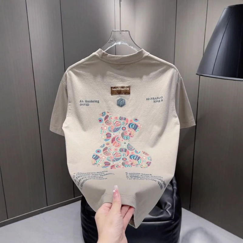 Brand Foreign Trade ~ Cut Label Outlets Counter End List Summer Retro Fashion Brand Short Sleeve T-Shirt Men's and Women's Loose Jacket