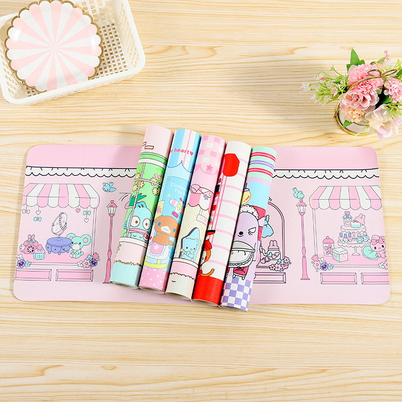 Carto House 시리즈 PU 긴 학생 책상 매트 사진 배경 패드 컴퓨터 마우스 패드